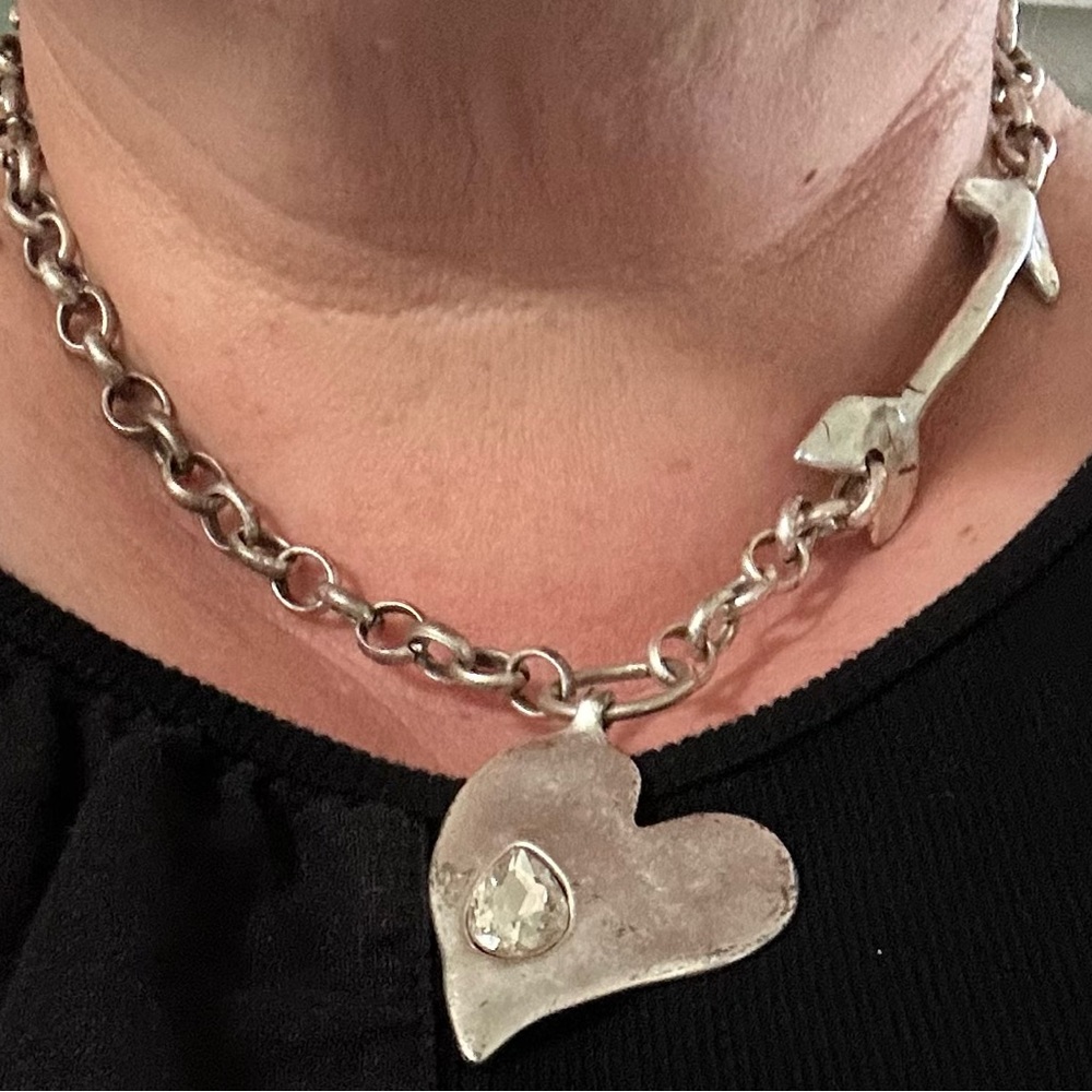 Heart and Arrow Statement Necklace